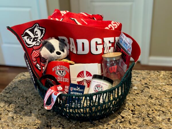 Badger Babes Welcome to Madison Gameday Basket -mindyKNOWS Wisconsin