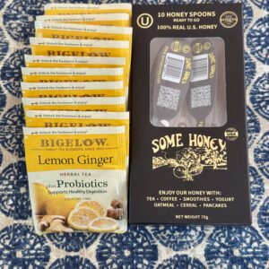 lemon tea with honey spoons